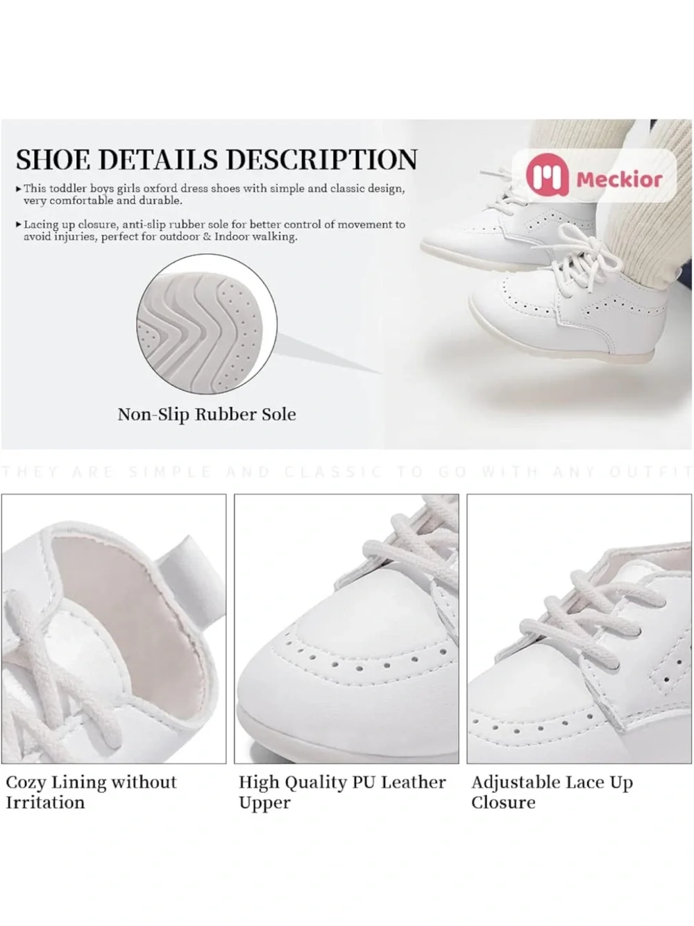 White Baby Lace-Up Shoes